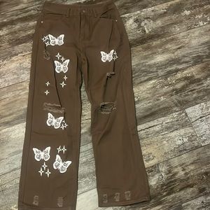 Brown Khaki Flare jeans